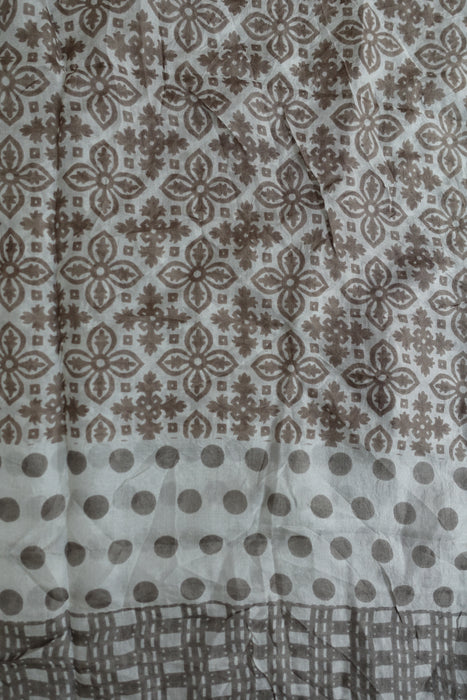 Beige Printed Pure Silk Kaftan / Beach Cover Up - New