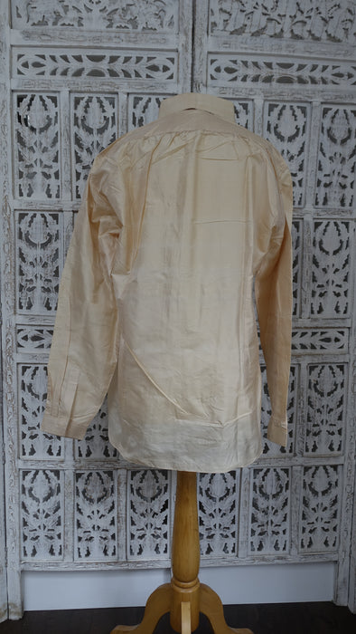 Creamy Gold Vintage Handmade Pure Silk Shirt - New
