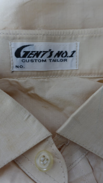 Creamy Gold Vintage Handmade Pure Silk Shirt - New
