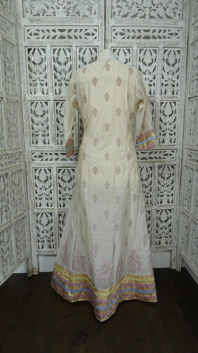 Cream Printed Sequinned Frock - UK 14/EU 40 - New