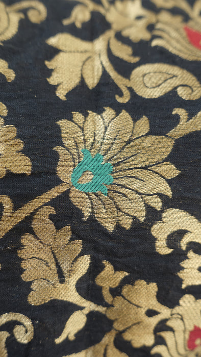 Black Brocade Sari Blouse - To Fit Bust 42 - New