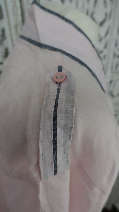 Pink And Grey Linen Long Tunic - UK 22 / EU 148 - New