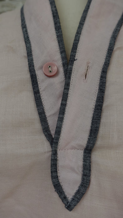 Pink And Grey Linen Long Tunic - UK 22 / EU 148 - New