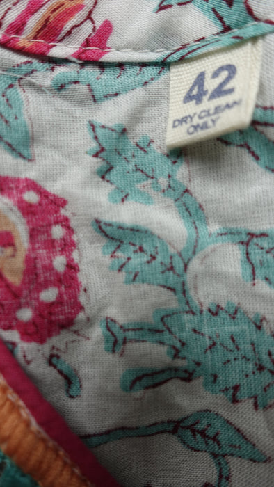 White Floral Cotton Printed Frock UK 14 / EU 40 - New