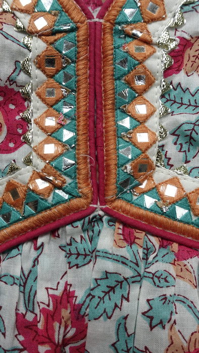 White Floral Cotton Printed Frock UK 14 / EU 40 - New