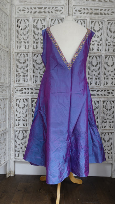 Vintage Two-Tone Pure Silk Embellished Tunic Jacket - Spares And Repairs