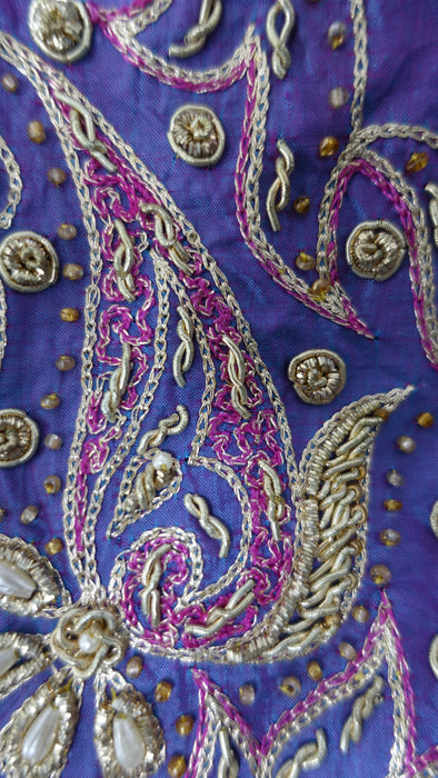 Vintage Two-Tone Pure Silk Embellished Tunic Jacket - Spares And Repairs