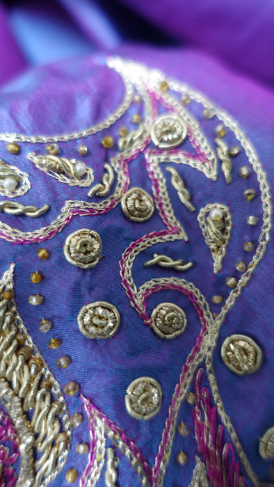 Vintage Two-Tone Pure Silk Embellished Tunic Jacket - Spares And Repairs