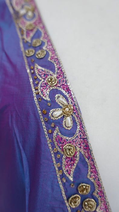 Vintage Two-Tone Pure Silk Embellished Tunic Jacket - Spares And Repairs