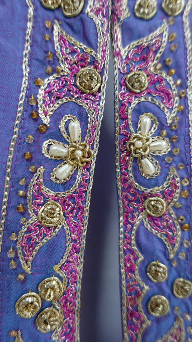 Vintage Two-Tone Pure Silk Embellished Tunic Jacket - Spares And Repairs