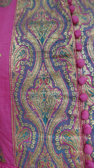 Long Pink Banarsi Frock - UK 14-16 - New