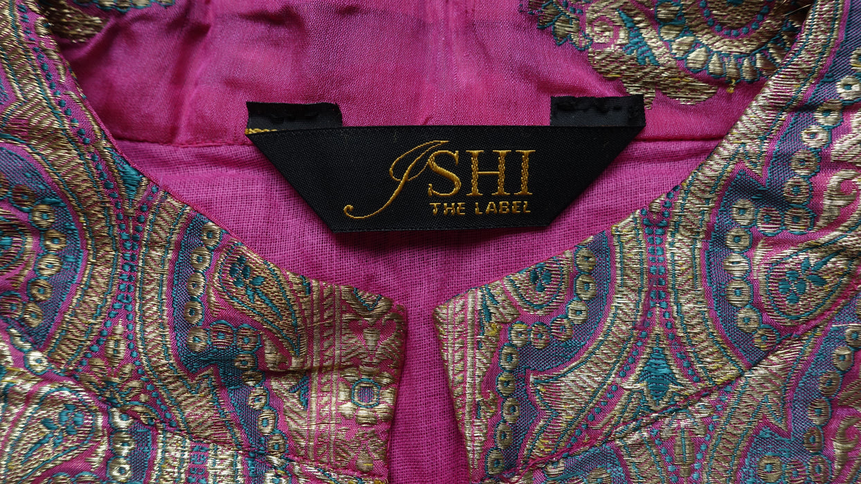 Long Pink Banarsi Frock - UK 14-16 - New