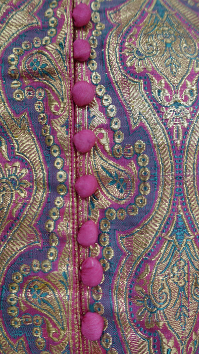 Long Pink Banarsi Frock - UK 14-16 - New