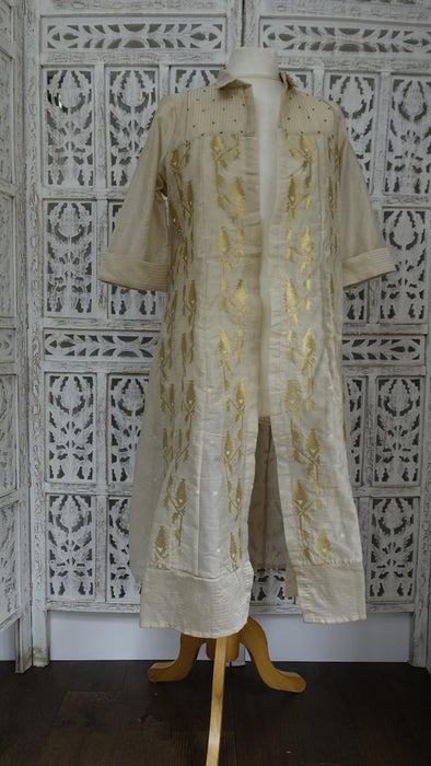 Cream collar and gold tunic dress - UK 12 / EU 38 - New