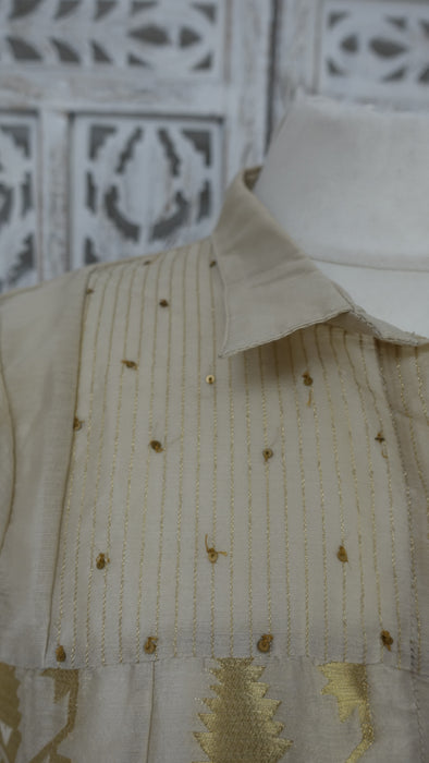 Cream collar and gold tunic dress - UK 12 / EU 38 - New