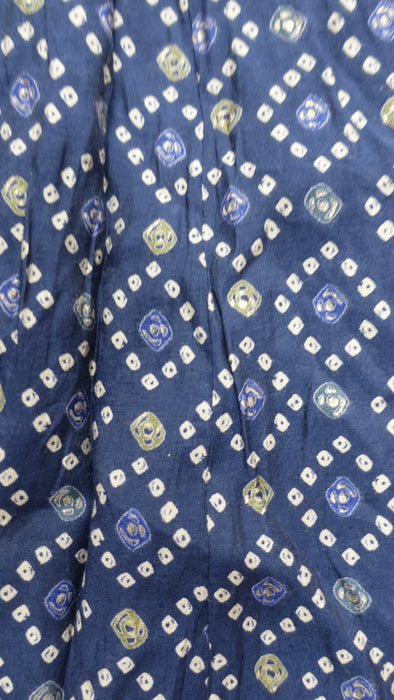 Navy Cotton Printed Bandhani Frock - UK 10 / EU 36 - New
