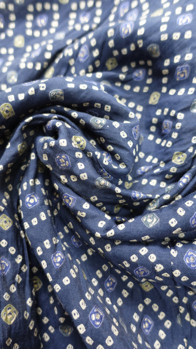 Navy Cotton Printed Bandhani Frock - UK 10 / EU 36 - New