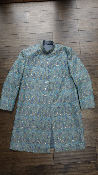 Men's Light Blue Brocade Embellished Sherwani Size 42 - Preloved