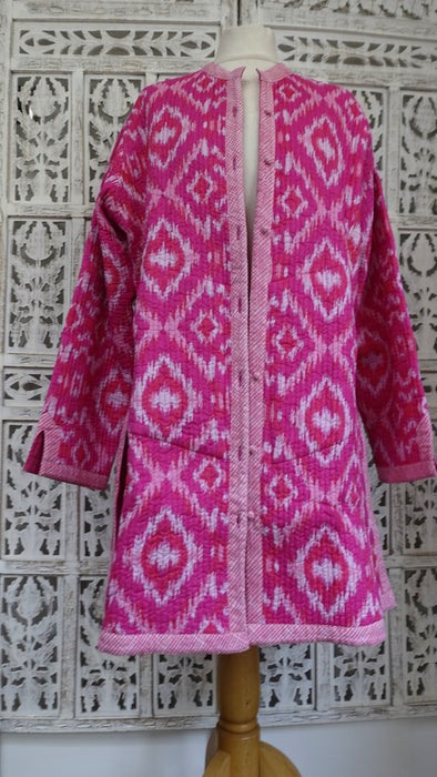 Pink Long Quilted Jacket - New