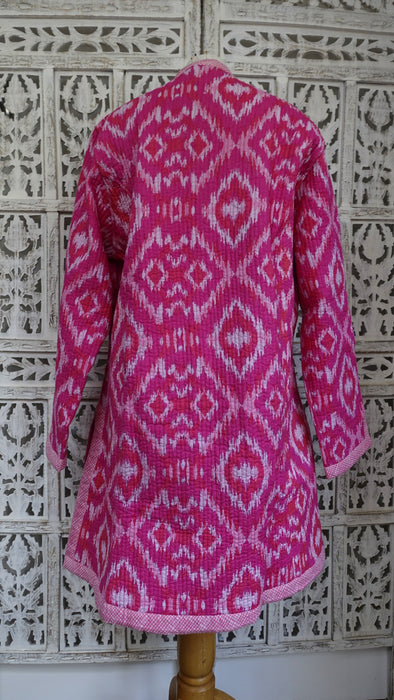 Pink Long Quilted Jacket - New