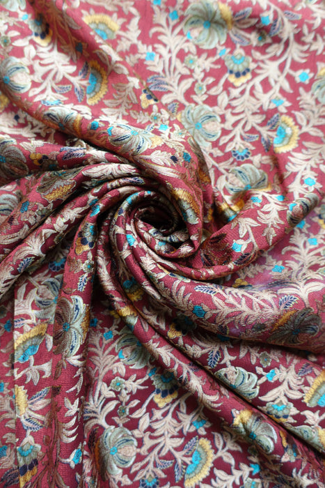 Maroon Floral Crepe