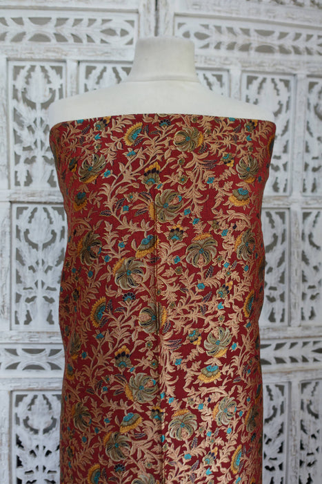 Maroon Floral Crepe