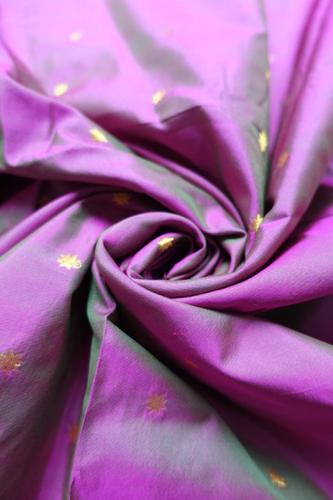2 Tone Purple With Star Embroidered Vintage Unstitched  Suit - New