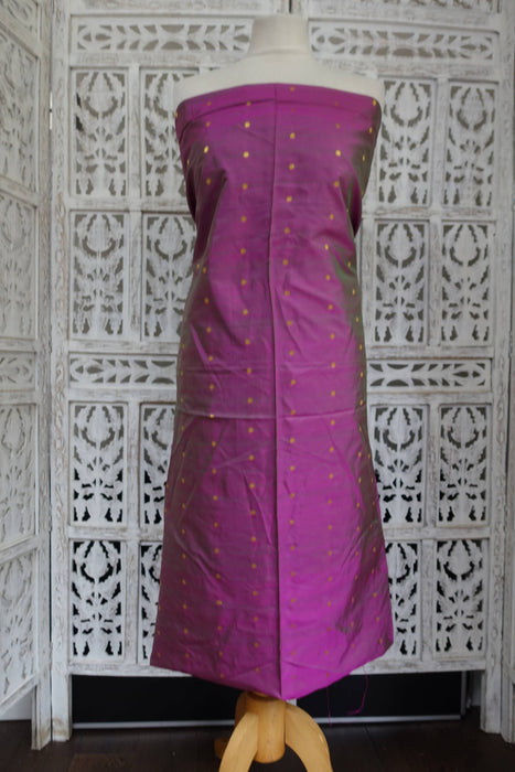 2 Tone Purple With Star Embroidered Vintage Unstitched  Suit - New
