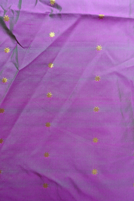 2 Tone Purple With Star Embroidered Vintage Unstitched  Suit - New