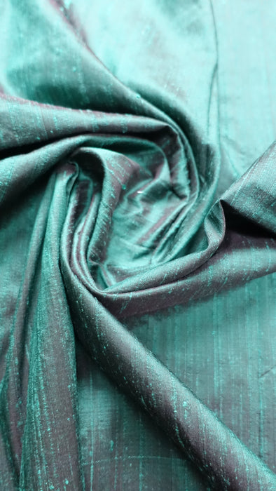 Teal Raw Silk Effect Fabric - New