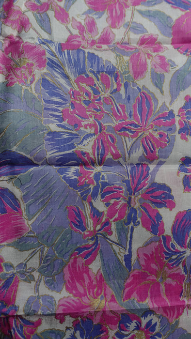 Floral Pastel Vintage Silk Fabric - New
