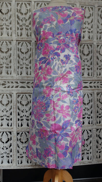 Floral Pastel Vintage Silk Fabric - New