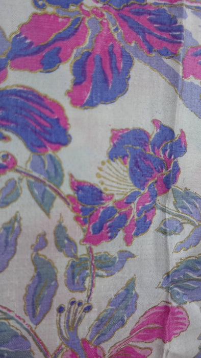 Floral Pastel Vintage Silk Fabric - New