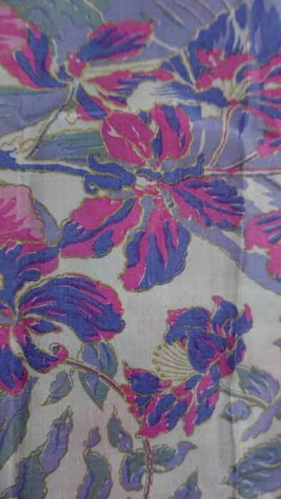 Floral Pastel Vintage Silk Fabric - New