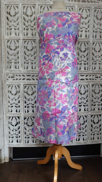 Floral Pastel Vintage Silk Fabric - New