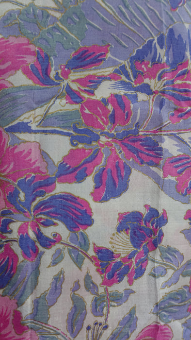 Floral Pastel Vintage Silk Fabric - New