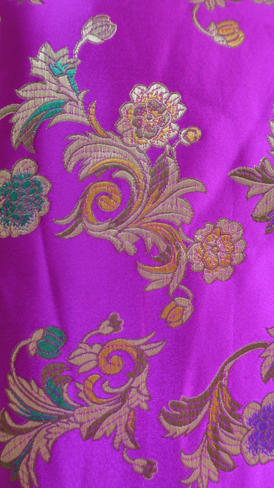 Pink Brocade Satin Fabric Piece