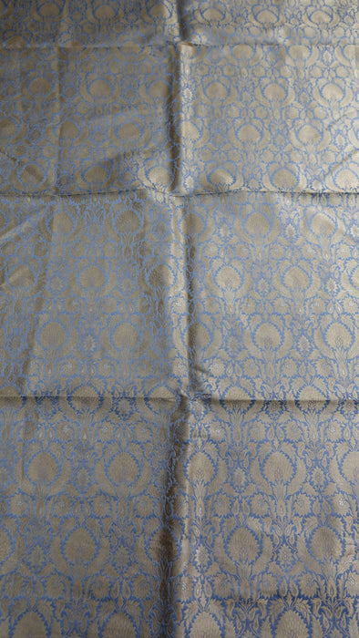 Regal Soft Bluey Grey Brocade Fabric - New