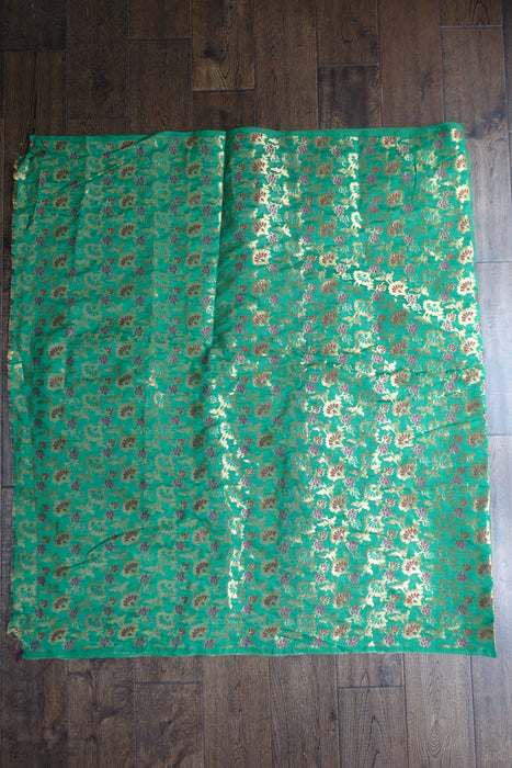 Green Brocade Effect Fabric - New