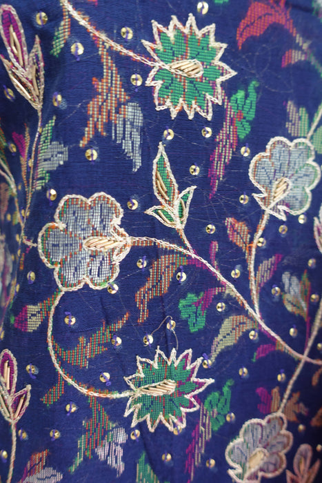 Blue And Magenta Vintage Unstitched Suit - New