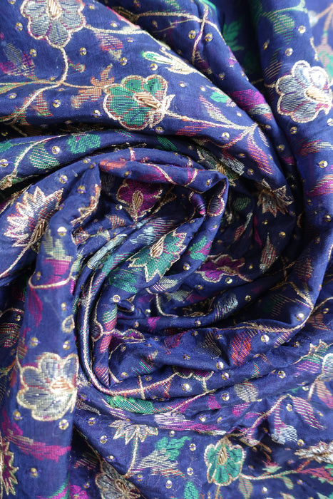 Blue And Magenta Vintage Unstitched Suit - New
