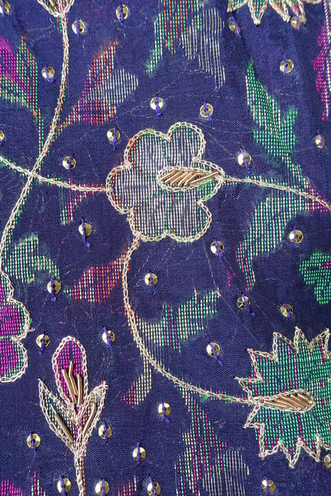Blue And Magenta Vintage Unstitched Suit - New