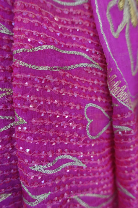 Hot Pink Silk Vintage Unstitched Suit - New