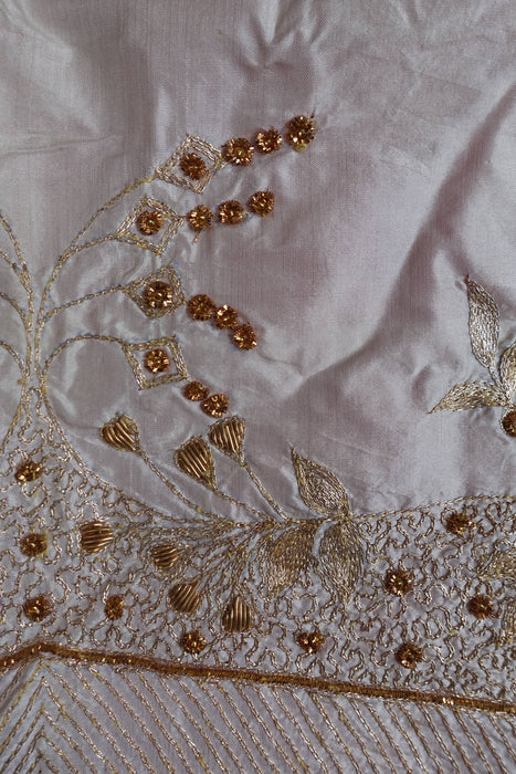 Rose Pink And Cream Vintage Pure Silk Unstitched Suit - New