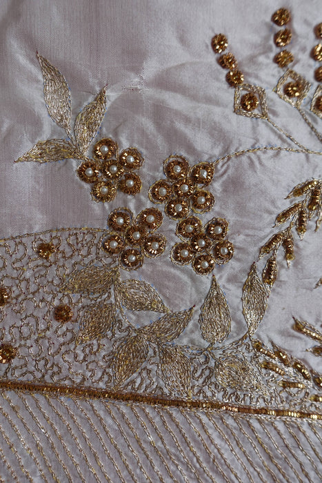 Rose Pink And Cream Vintage Pure Silk Unstitched Suit - New