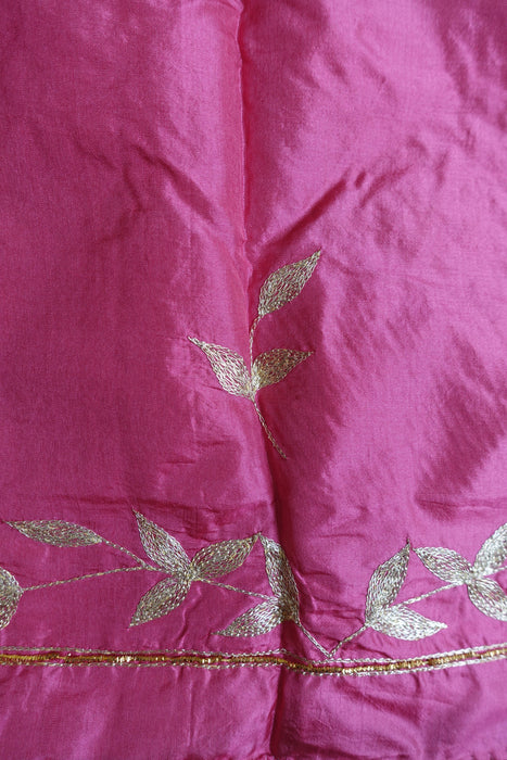 Rose Pink And Cream Vintage Pure Silk Unstitched Suit - New