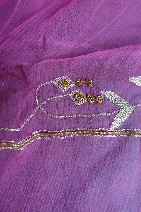 Rose Pink And Cream Vintage Pure Silk Unstitched Suit - New
