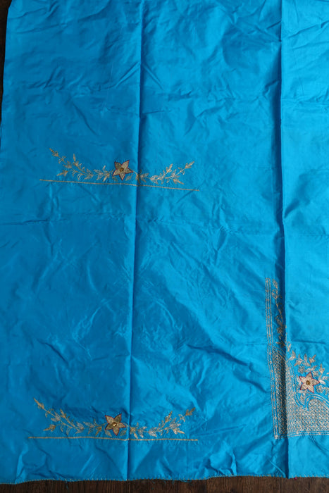 Peacock Blue Silk Vintage Unstitched Suit-  New