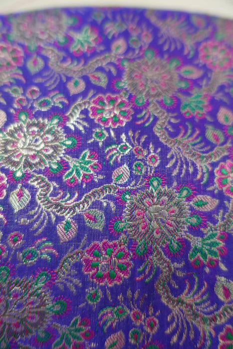 Purple Brocade And Silk 2 Piece Fabric - 4 Metres