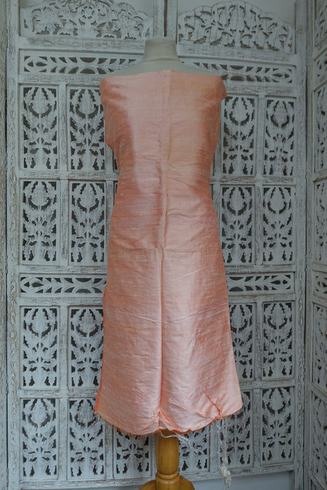Peach Silk Raw Silk Fabric - 3.9 Metres